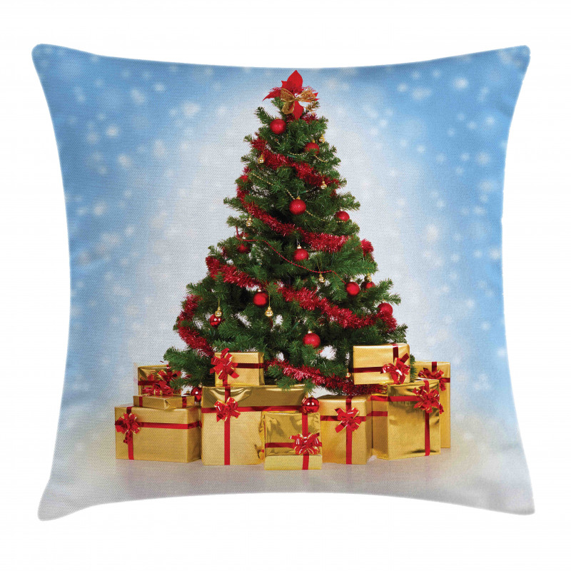 Fir Tree Snowy Weather Pillow Cover