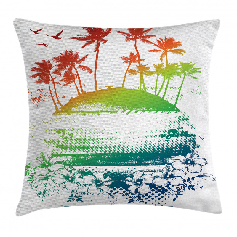 Grunge Summer Scenery Pillow Cover