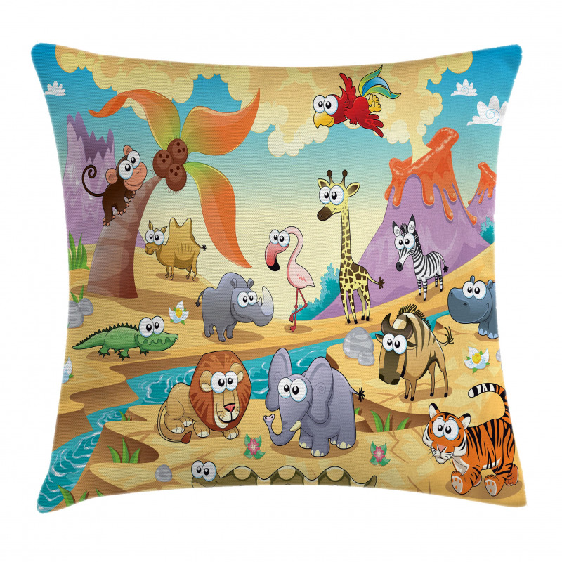 Nature Beasts Hippo Pillow Cover