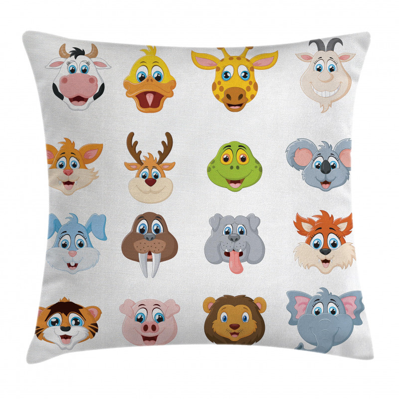 Comic Koala Fox Faces Pillow Cover