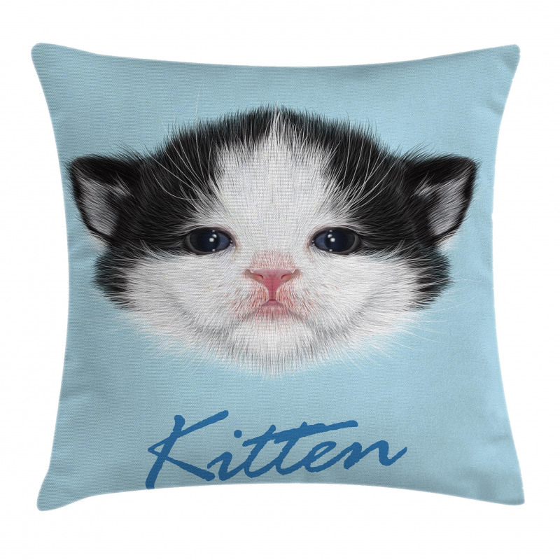 Furry Pink Nose Kitten Pillow Cover