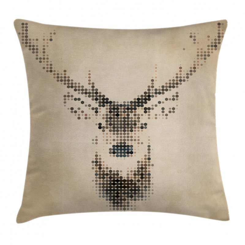Deer Portrait with Dots Pillow Cover