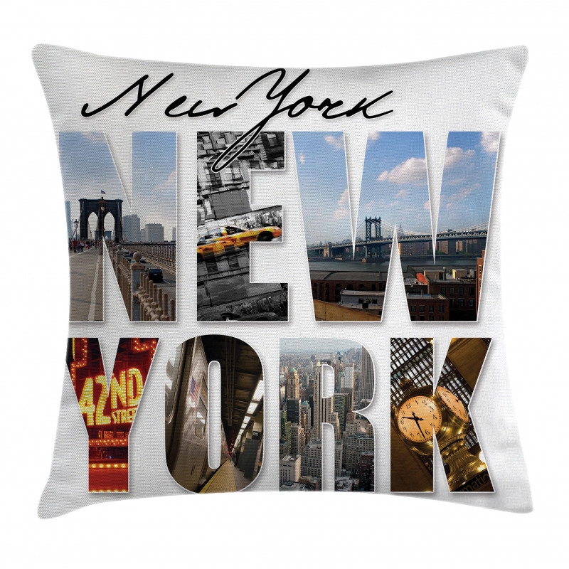 New York Collage Pillow Cover