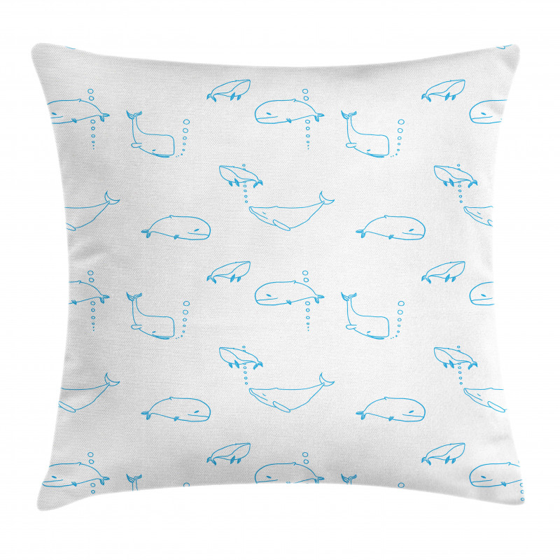 Simple Drawing Mammal Fish Pillow Cover