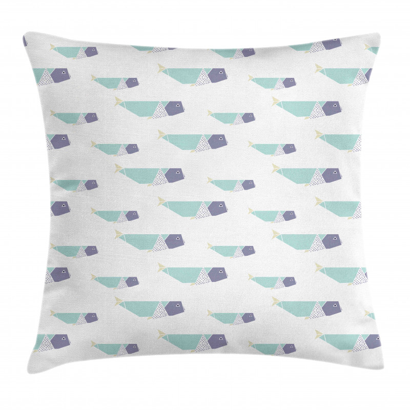Origami Style Mammal Fish Pillow Cover