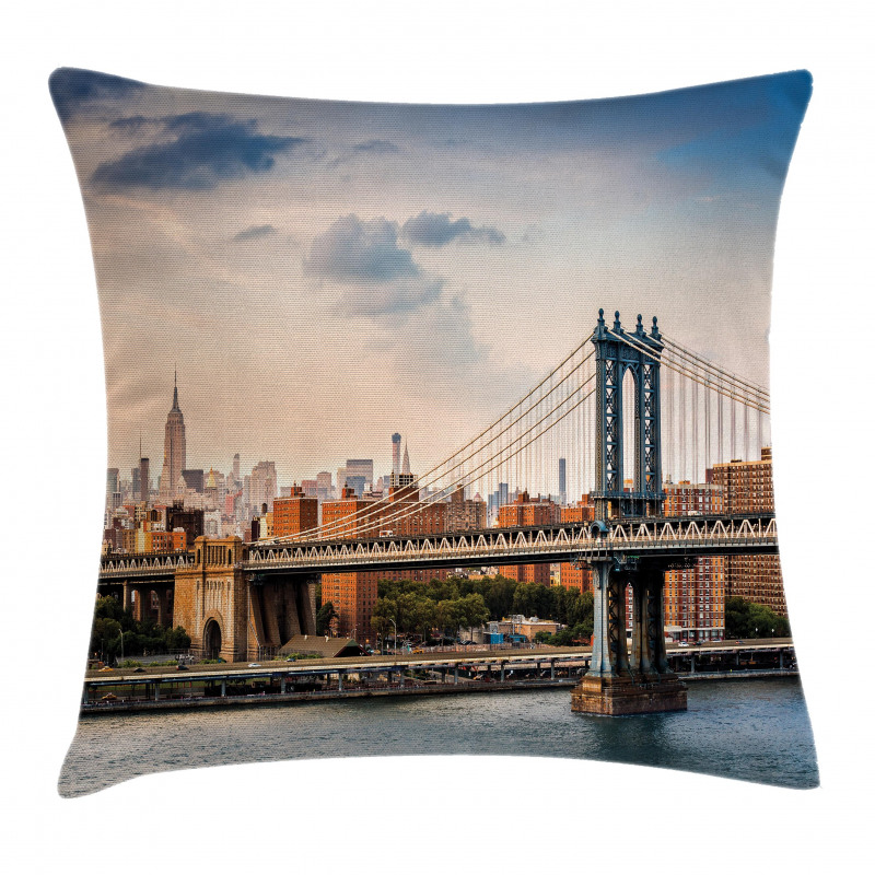 Manhattan Bridge in NYC Pillow Cover