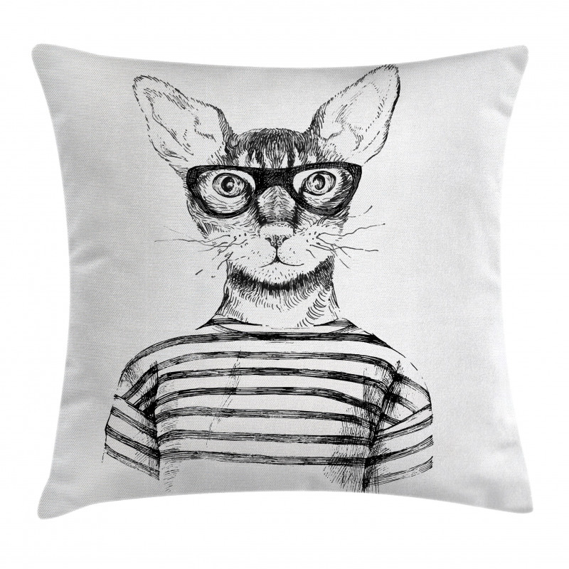 Hipster New Age Cat Pillow Cover
