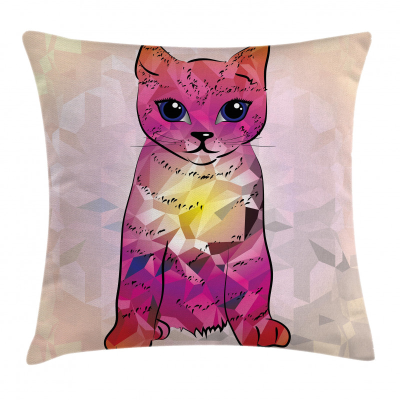 Retro Digital Robot Cat Pillow Cover