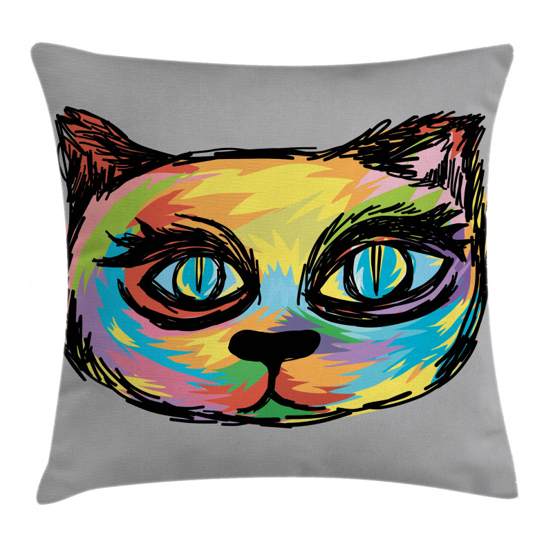 Sketch Art Dark Big Eyes Pillow Cover