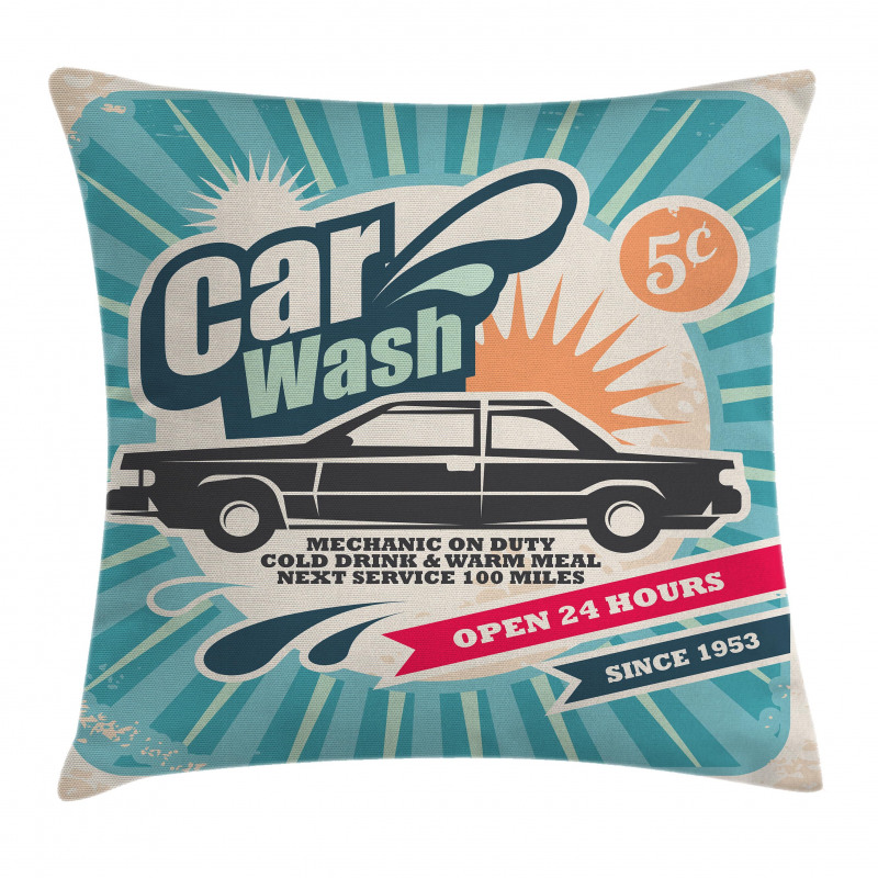 Vintage Auto Repair Art Pillow Cover