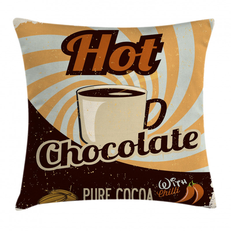 Retro Hot Beverage Pillow Cover