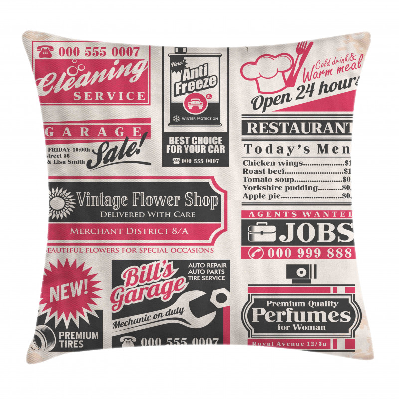 News Magazine Design Pillow Cover