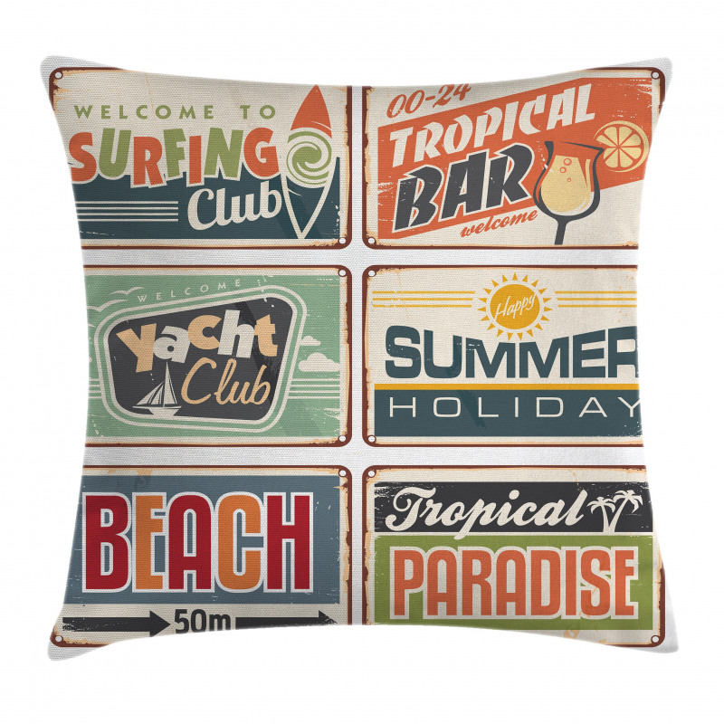 Summer Holiday Vintage Pillow Cover