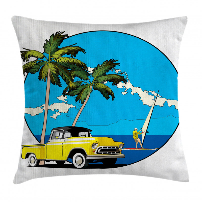 Nostalgic Chevy Car Pillow Cover