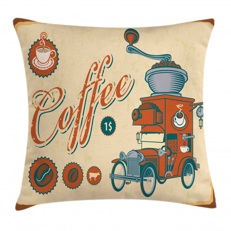 Truck Coffee Grinder Pillow Cover