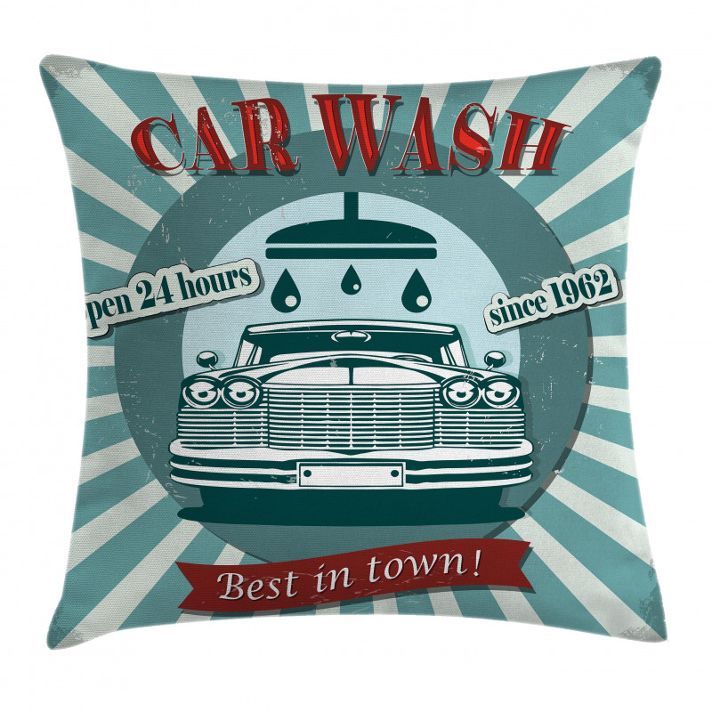 Car Wash Sign Commercial Pillow Cover