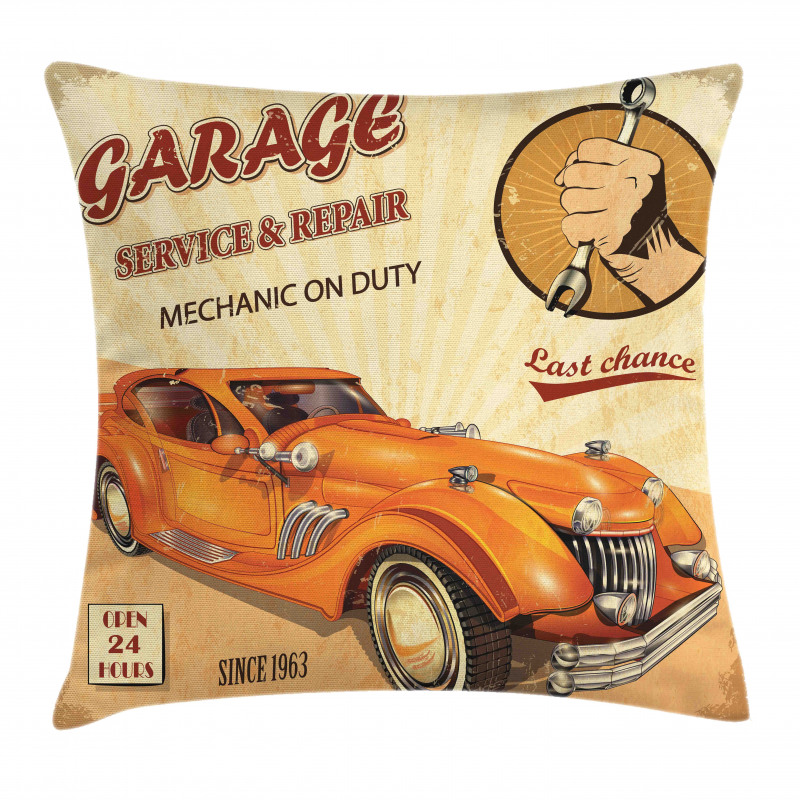 Engine and Mechanic Sign Pillow Cover