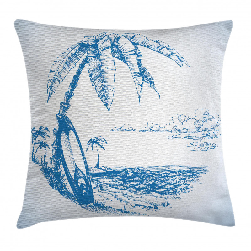 Surf Hawaiian Beach Pillow Cover