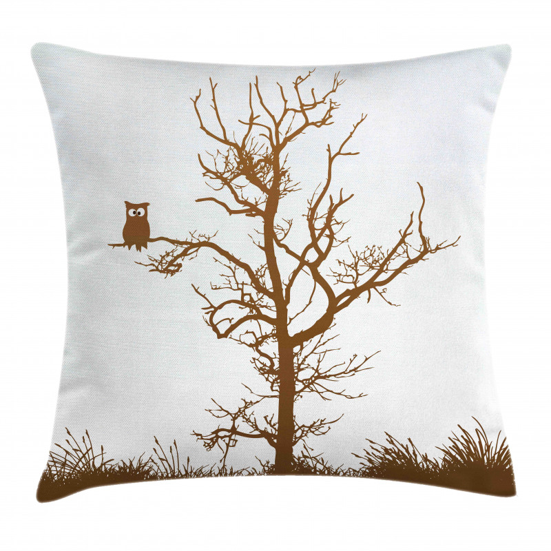 Owl Autumn Tree Branch Pillow Cover