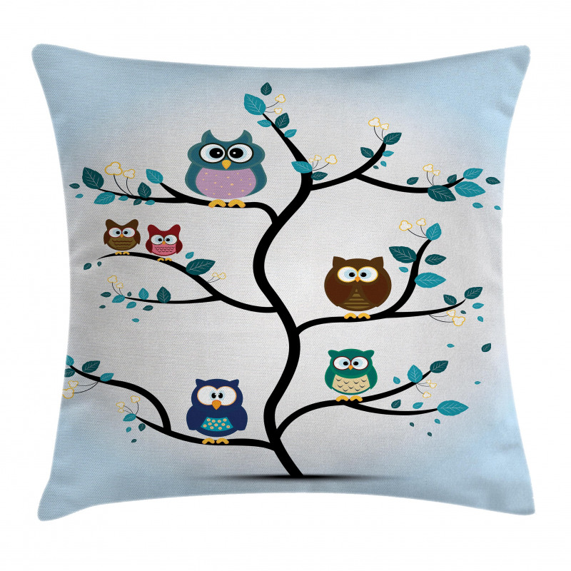 Night Animal Owl Love Pillow Cover