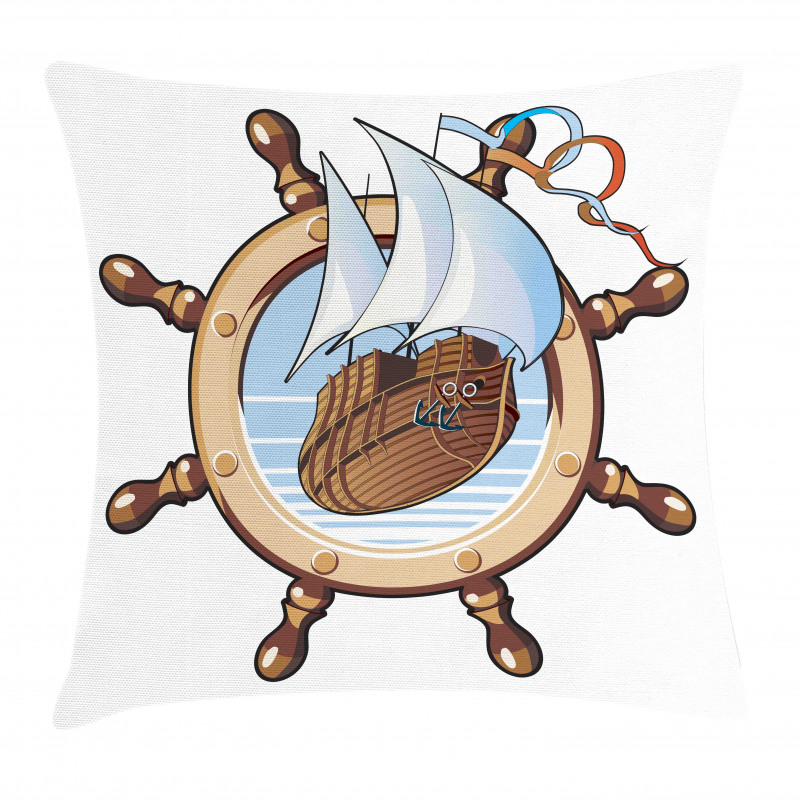 Ships Wheel Sailing Pillow Cover