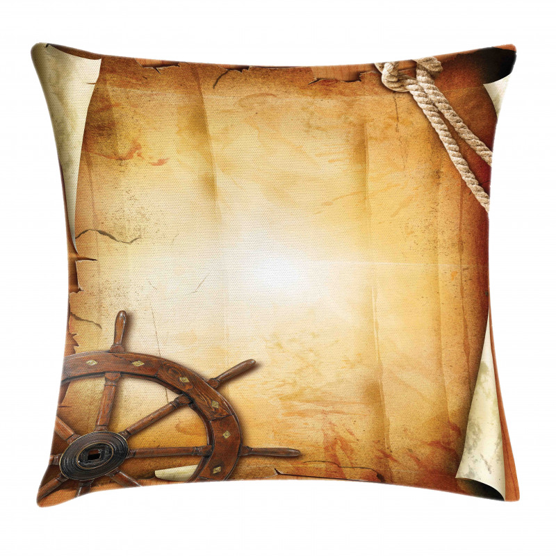 Old Paper Effect Wheel Pillow Cover