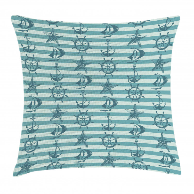 Ship Wheel Anchor Pillow Cover