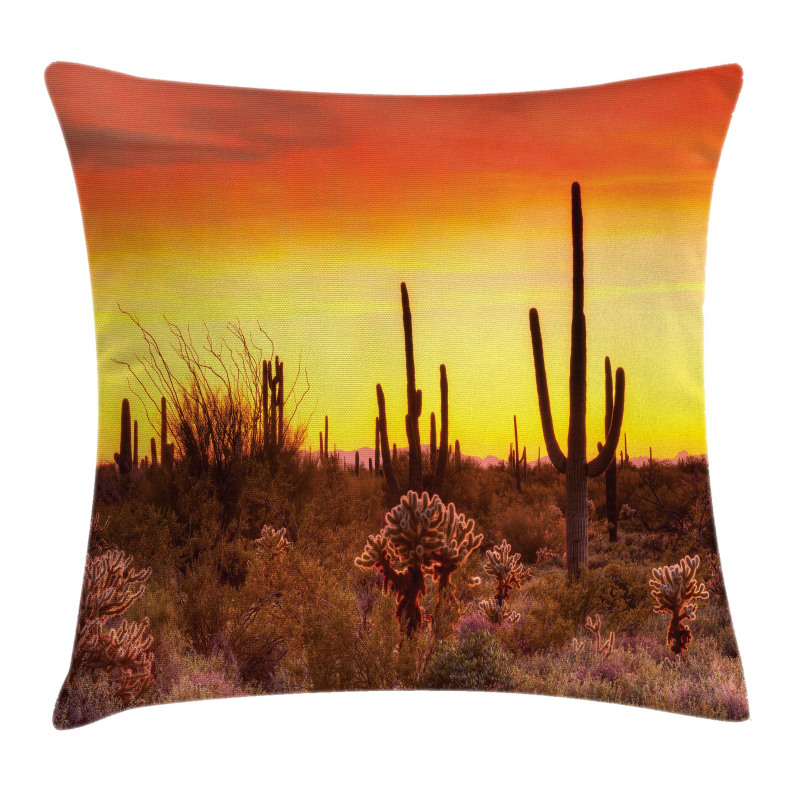 Cactus and Weeds Land Pillow Cover