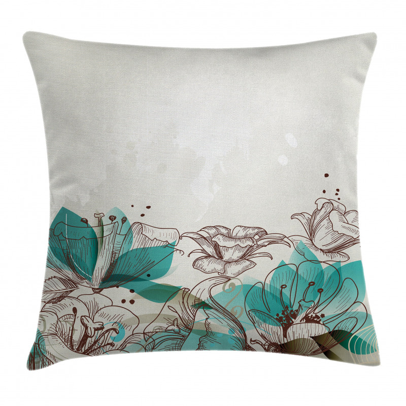 Retro Hibiscus Art Pillow Cover