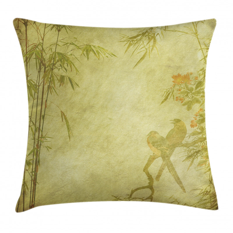 Branch and Bamboo Stems Pillow Cover