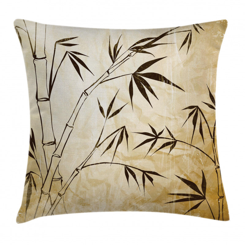 Gradient Bamboo Leaves Pillow Cover