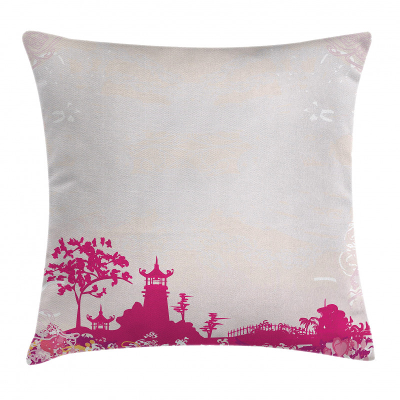 Pagoda in Vivid Colors Pillow Cover