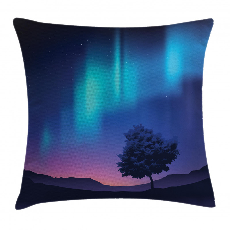 Aurora Borealis Tree Pillow Cover
