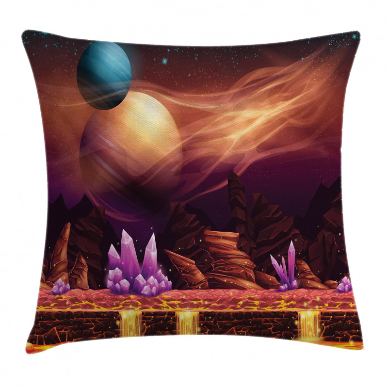 River Mars with Nebula Pillow Cover