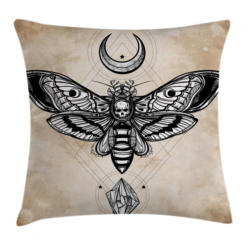Hawk Moth Skull Magic Pillow Cover