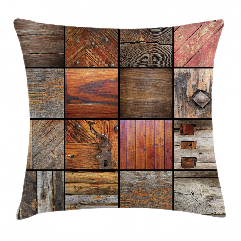 Wooden Timber Door Key Pillow Cover