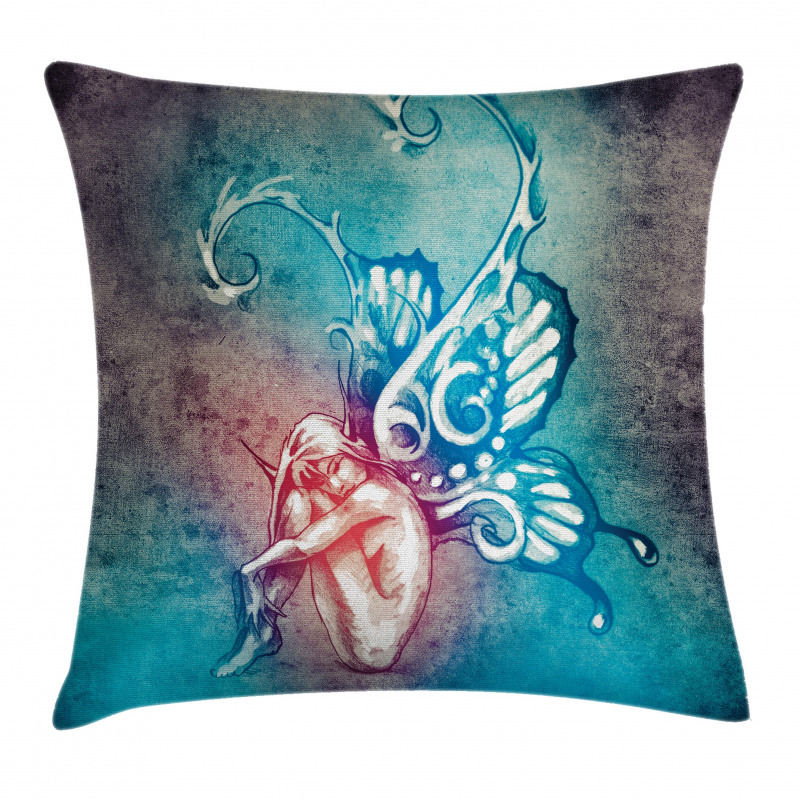Butterfly Winged Fairy Pillow Cover