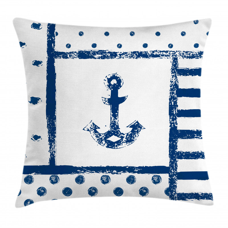 Grunge Boat Navy Theme Pillow Cover