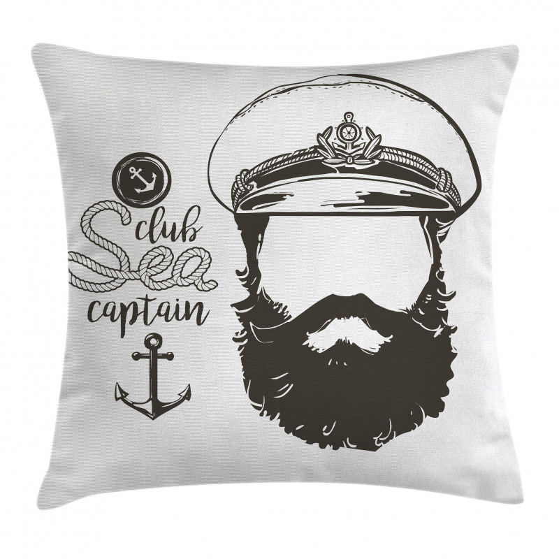 Hat and Beard Seaman Pillow Cover