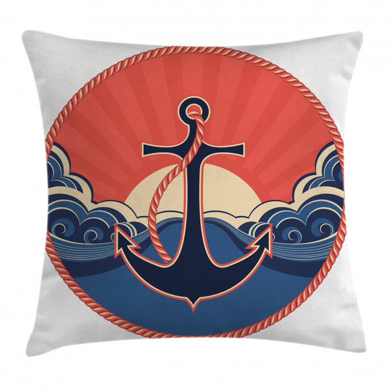 Sea Waves at Sunset Pillow Cover