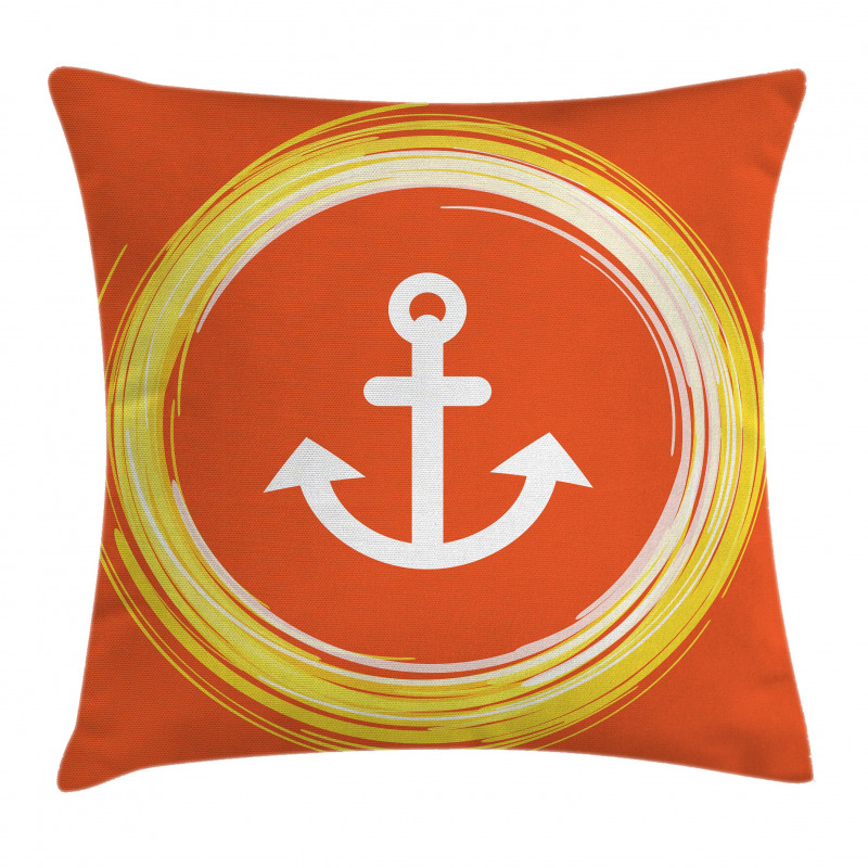 Anchor Image in Circle Pillow Cover