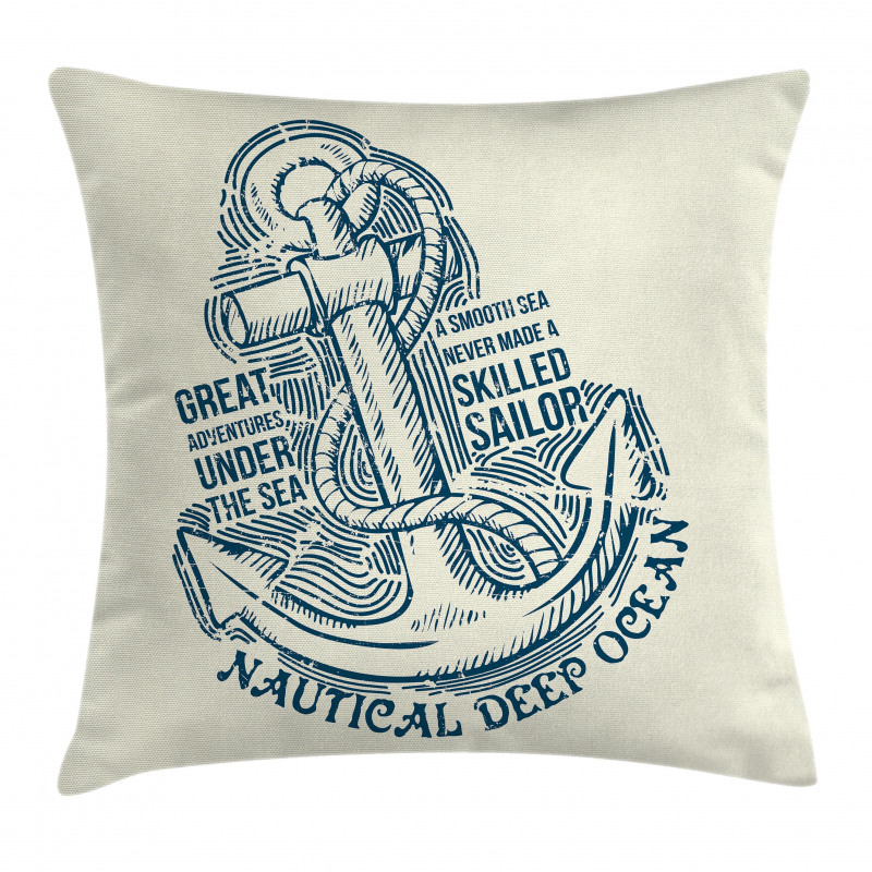 Vintage Nautical Sea Pillow Cover