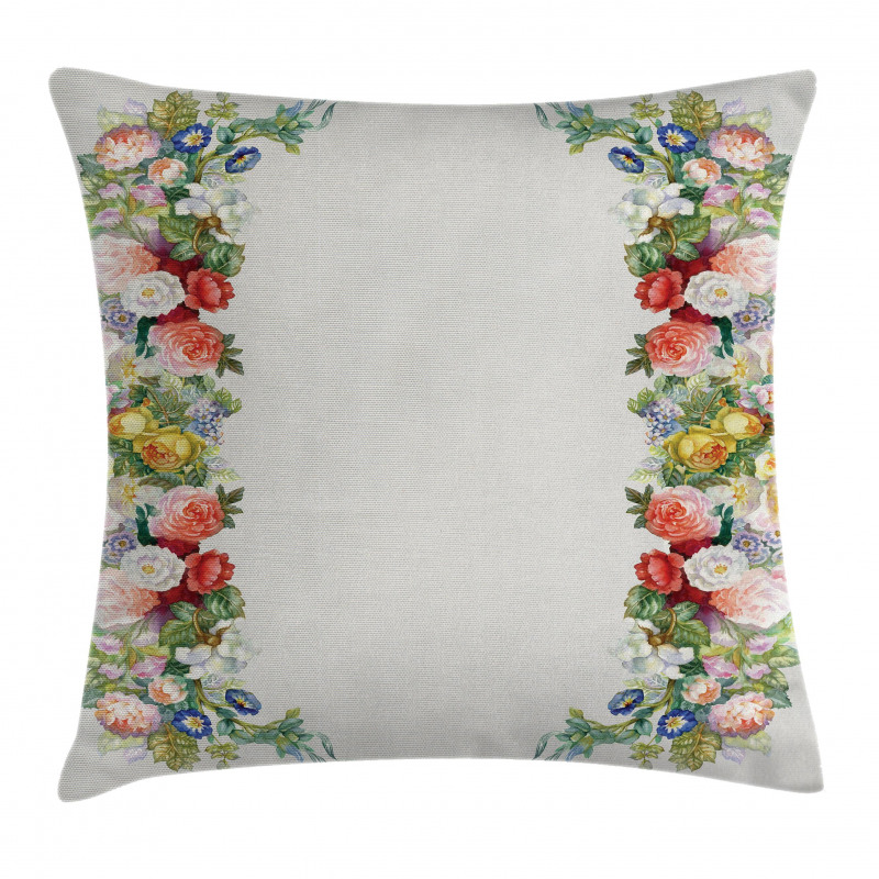 Rose Garland Pastel Pillow Cover