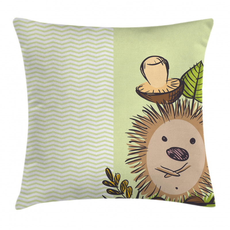 Hedgehog Chevron Pillow Cover