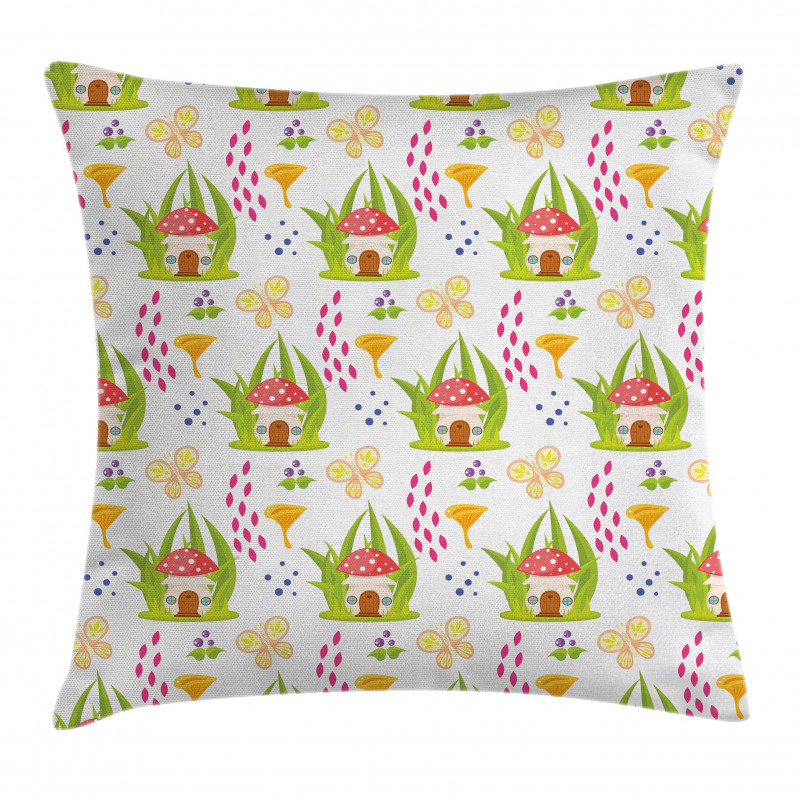 Spring Forest Toadstool Pillow Cover