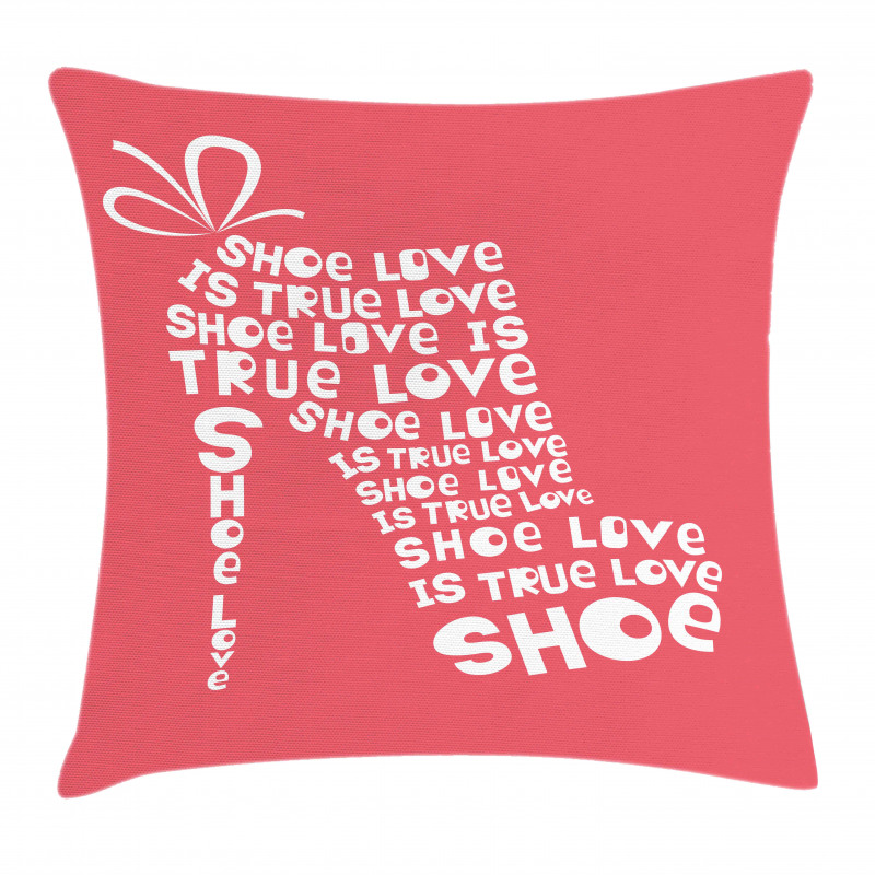 Woman Shoes Coral Words Pillow Cover
