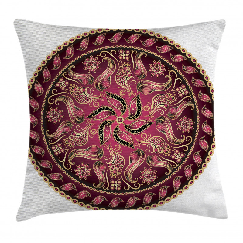 Red Mandala Pattern Pillow Cover