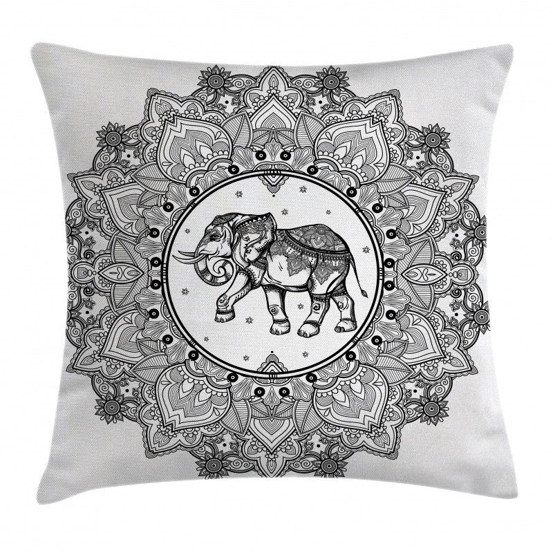 Digital Paisley Mandala Pillow Cover