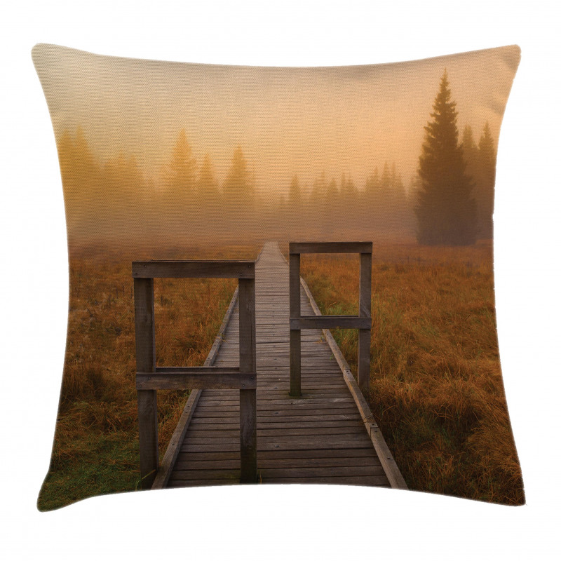 Foggy Day Fall Forest Pillow Cover