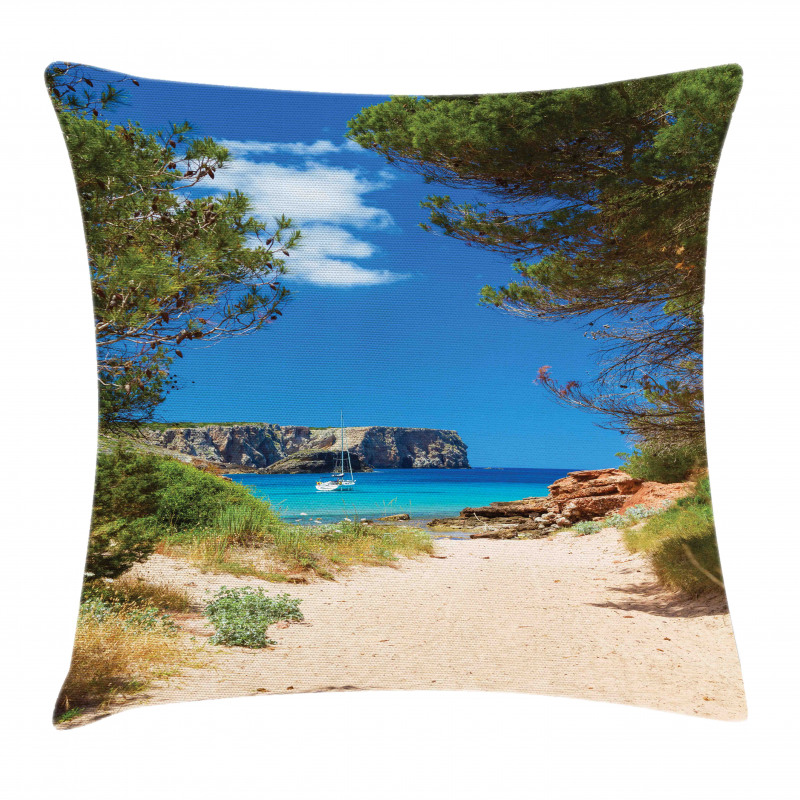 Sand Pathway to Ocean Pillow Cover